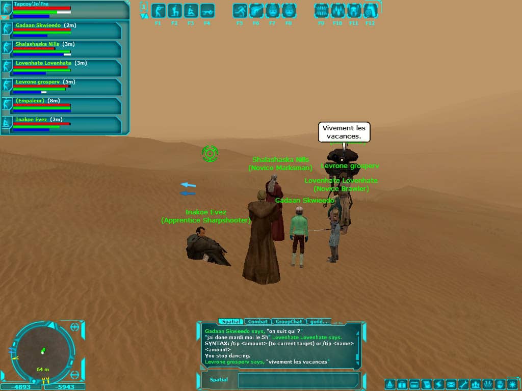 Le groupe est rejoint par Inakoé Evez lors d'une tempête de sable sur Tatooine